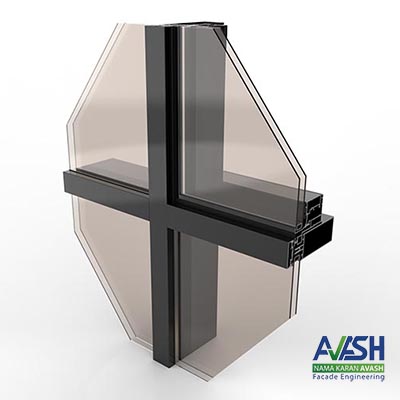 نمای کرتین وال مدل FC 50 FRICTION HINGE